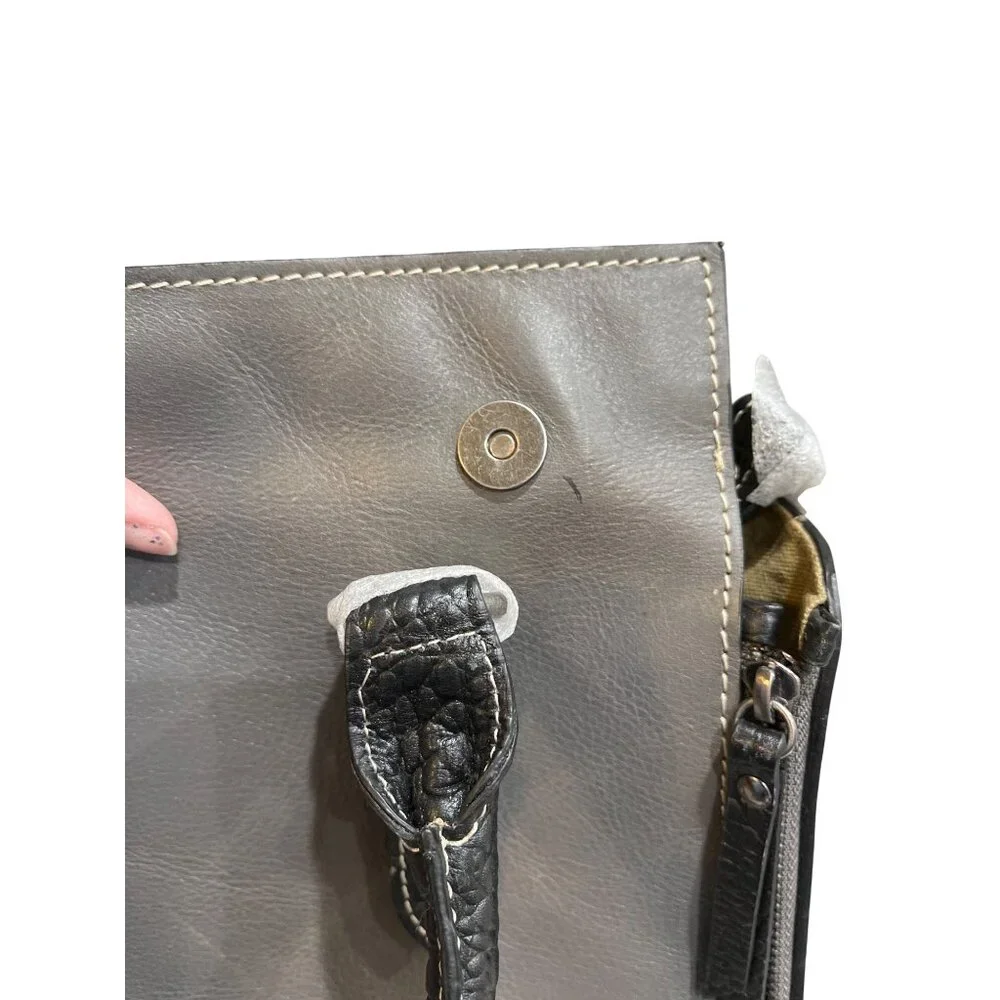 Firenze Bella RFID-Blocking Gray & Black Genuine Leather Shoulder Bag - Picture 8 of 8